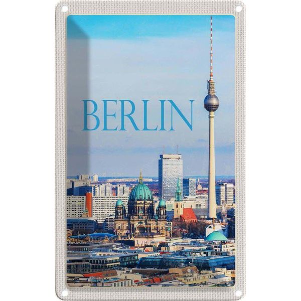 Vianmo Insegna Di Latta 30X20 Cm Berlin Deutschland Aussicht Stadt-image