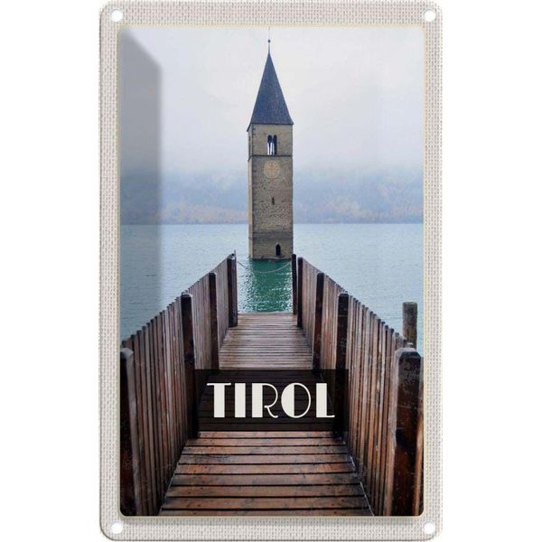 Vianmo Insegna Di Latta 18X12 Cm Tirol ÖSterreich Kirchenturm-image