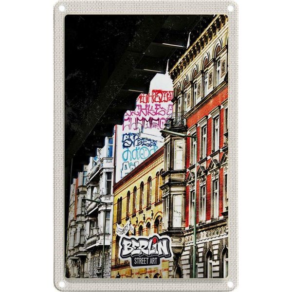 Vianmo Insegna Di Latta 30X20 Cm Berlin Deutschland Graffiti Stret Art-image