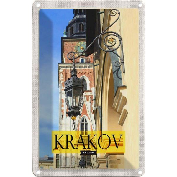 Vianmo Insegna Di Latta 30X20 Cm Krakow Polen Kirche Laterne Innenstadt-image