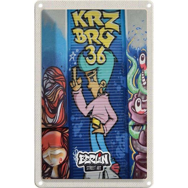 Vianmo Insegna Di Latta 30X20 Cm Berlin Kreuzberg Graffiti 36 Kunstwerk-image