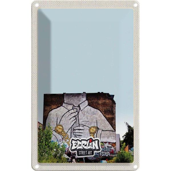 Vianmo Insegna Di Latta 30X20 Cm Berlin Kreuzberg Graffiti GeschäFtsmann-image