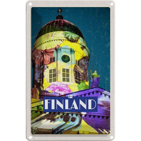 Vianmo Insegna Di Latta 18X12 Cm Finnland Kirche Skulptur Mittelalter-image