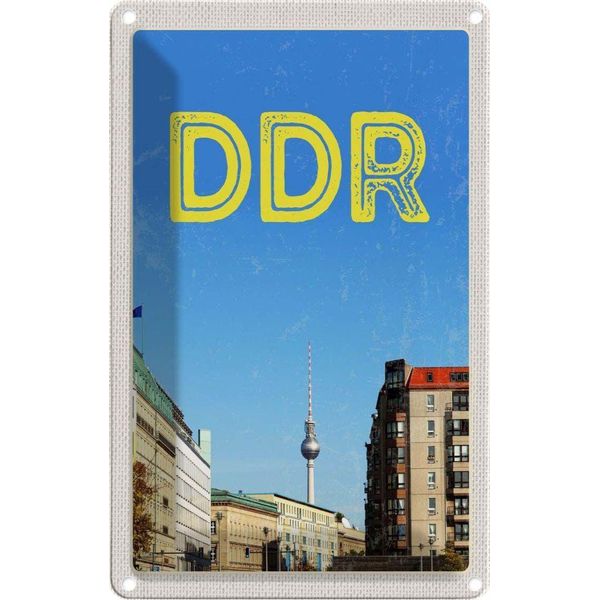 Vianmo Insegna Di Latta 30X20 Cm Berlin Deutschland Fernsehrturm Ddr-image