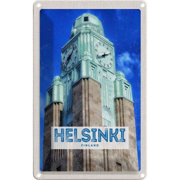 Vianmo Insegna Di Latta 18X12 Cm Helsinki Finnland Kirche Architektur-image