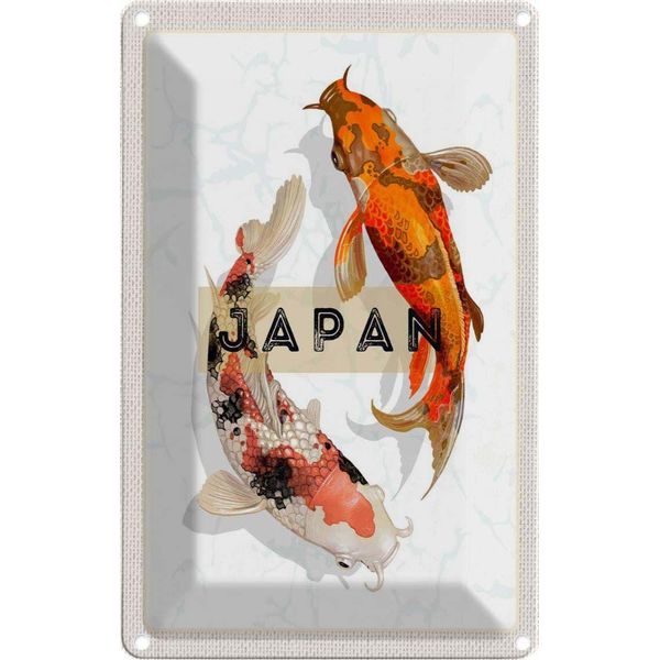 Vianmo Insegna Di Latta 30X20 Cm Japan Koi Fische Asien Kunst-image