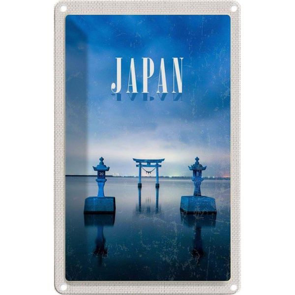 Vianmo Insegna Di Latta 18X12 Cm Japan Asien Meer Kultur Architektur-image