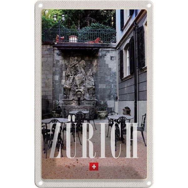 Vianmo Insegna Di Latta 30X20 Cm ZüRich Schweiz Skulptur Architektur-image