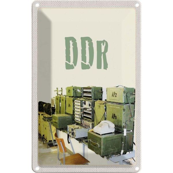 Vianmo Insegna Di Latta 18X12 Cm Berlin Deutschland Ddr Telefon AbhöRen-image