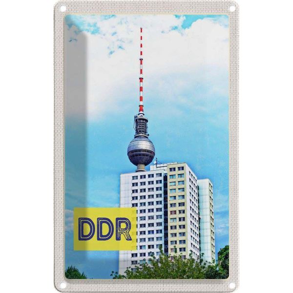 Vianmo Insegna Di Latta 30X20 Cm Berlin Trip Fernsehrturm Ddr-image
