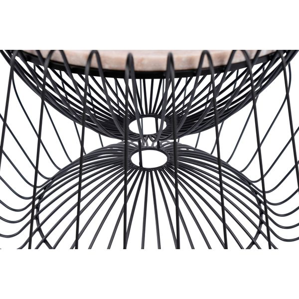 Beistelltisch Kayoom "Malibu 325, Beistelltisch Mit Edler Marmorplatte", Braun (Braun, Schwarz, Schwarz, Braun), B:60Cm H:35Cm T:60Cm, Eisen, Marmor, Tische, Beistelltisch, ø-Marmorplatte: Ca. 37 Cm, Angesagtes Metalldesign, Pflegeleicht-image