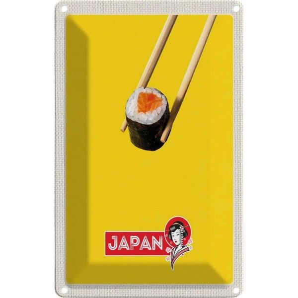 Vianmo Insegna Di Latta 18X12 Cm Japan Sushi StäBchen Fisch Essen-image