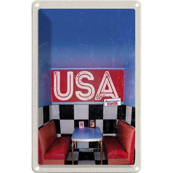Vianmo Insegna Di Latta 18X12 Cm Amerika Diner Restaurant Fast Food-image