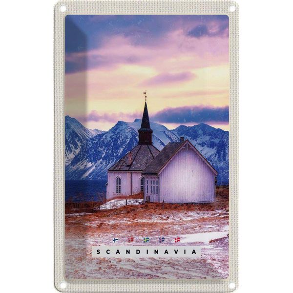 Vianmo Insegna Di Latta 30X20 Cm Skandinawien Natur Haus Merr Gebirge-image
