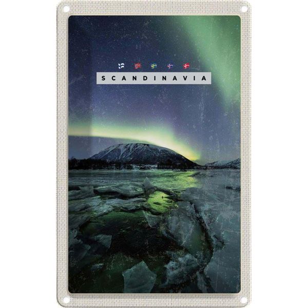 Vianmo Insegna Di Latta 30X20 Cm Skandinawien Natur Eis Gebirge Schnee-image