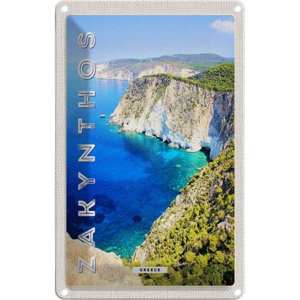 Vianmo Insegna Di Latta 30X20 Cm Zakynthos Greece Griechenland Meer-image