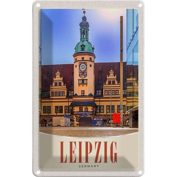 Vianmo Insegna Di Latta 18X12 Cm Leipzig Kirche-image