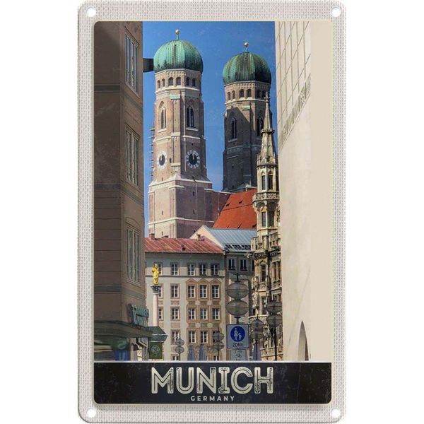 Vianmo Insegna Di Latta 18X12 Cm MüNchen Stadt Mittelalter-image