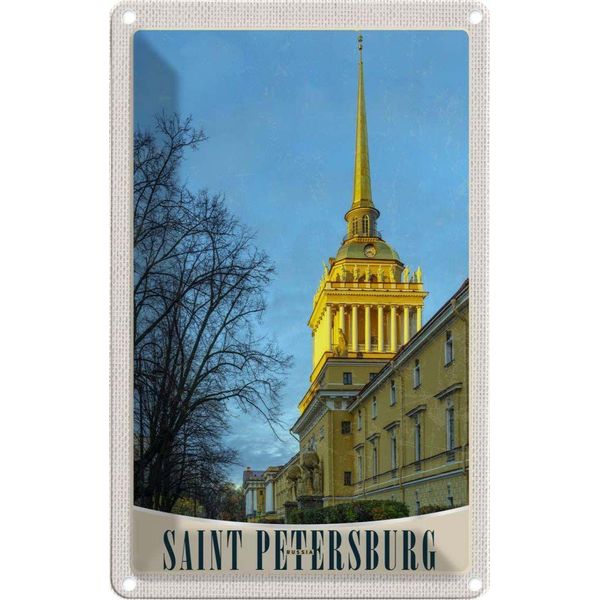 Vianmo Insegna Di Latta 18X12 Cm Saint Petersburg Kirche-image