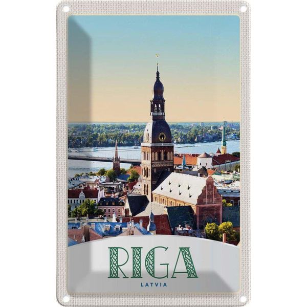 Vianmo Insegna Di Latta 18X12 Cm Riga Lettland Kirche-image