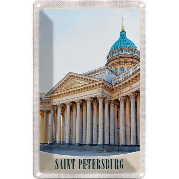 Vianmo Insegna Di Latta 18X12 Cm Saint Petersburg Russland Kirche-image