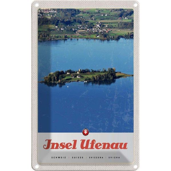 Vianmo Insegna Di Latta 30X20 Cm Insel Ufenau Schweiz HäUser Natur-image