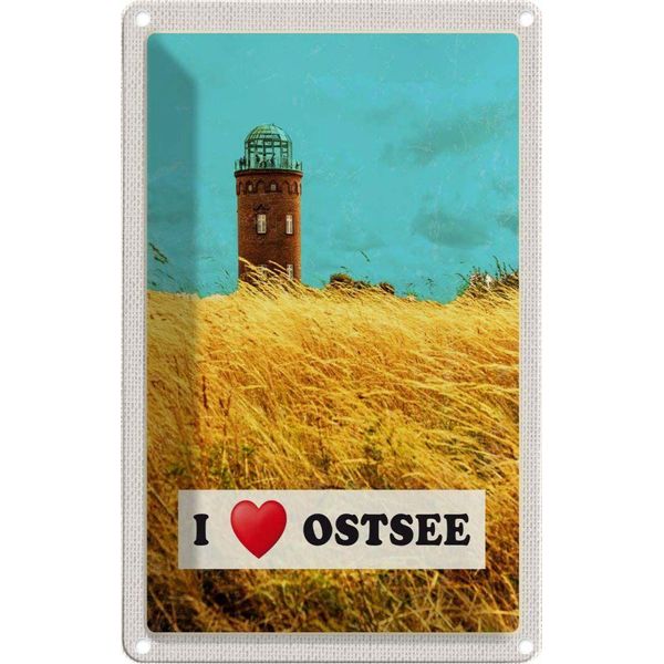 Vianmo Insegna Di Latta 18X12 Cm Ostsee Turm Weide Himmel-image