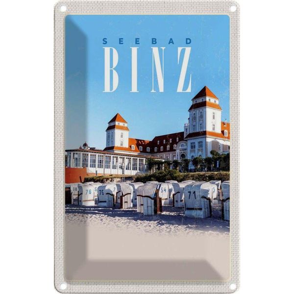 Vianmo Insegna Di Latta 30X20 Cm Seebad Binz StrandköRbe Strand-image