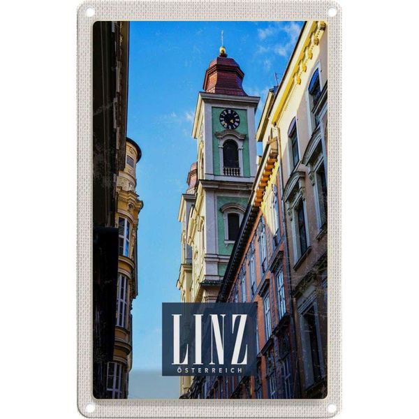 Vianmo Insegna Di Latta 30X20 Cm Linz ÖSterreich Altstadt Kirche-image