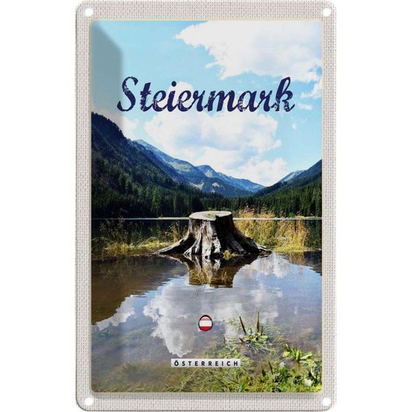 Vianmo Insegna Di Latta 30X20 Cm Steiermark ÖSterreich See Wald Berg-image