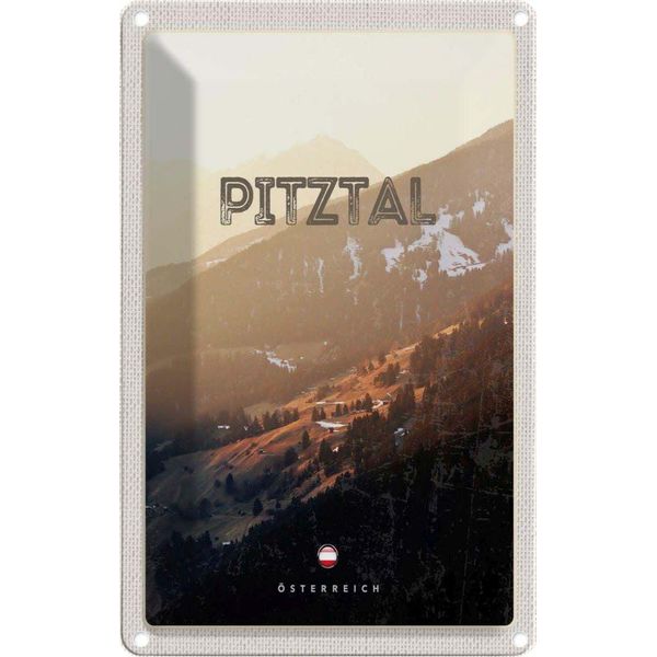 Vianmo Insegna Di Latta 30X20 Cm Pitztal Gebirge Schnee Natur-image
