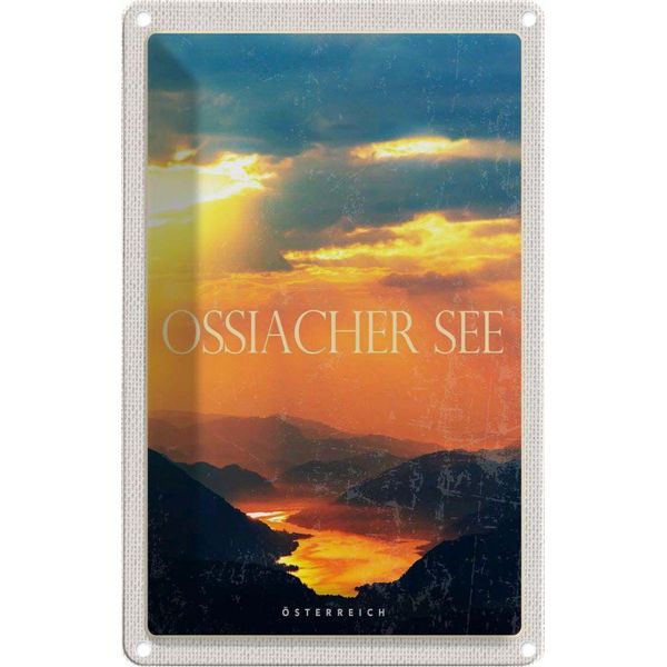 Vianmo Insegna Di Latta 18X12 Cm Ossiacher See Sonnenuntergang-image