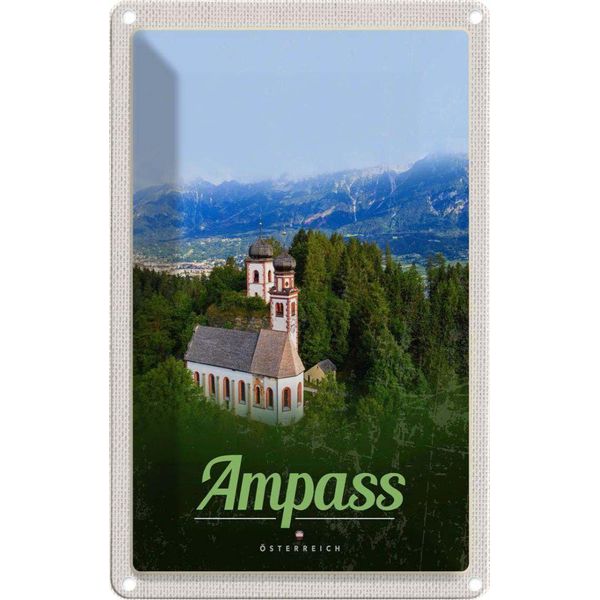 Vianmo Insegna Di Latta 18X12 Cm Ampass ÖSterreich Kirche Im Wald-image