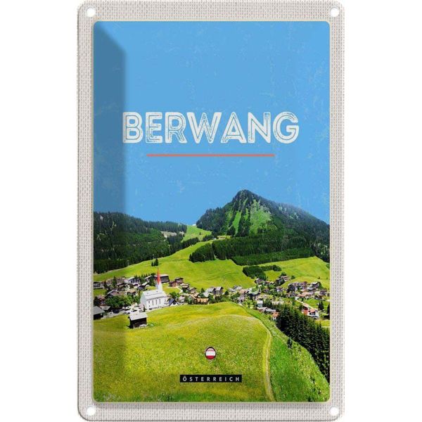 Vianmo Insegna Di Latta 30X20 Cm Berwang ÖSterreich Weide Gebirge Natur-image