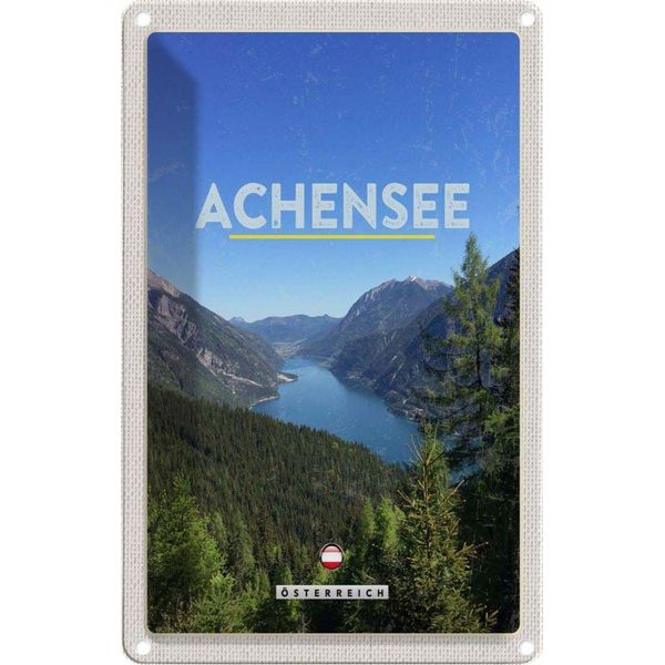 Vianmo Insegna Di Latta 18X12 Cm Achensee ÖSterreich Familie Wanderung-image