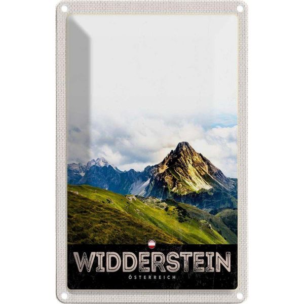Vianmo Insegna Di Latta 30X20 Cm Widderstein ÖSterreich Berge Natur-image