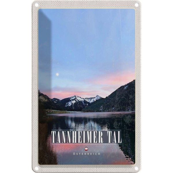 Vianmo Insegna Di Latta 18X12 Cm Tannheimer Tal See Sonnenaufgang-image