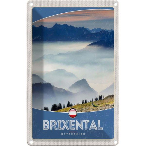 Vianmo Insegna Di Latta 18X12 Cm Brixental ÖSterreich Himmel WäLder-image