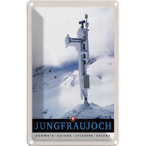Vianmo Insegna Di Latta 18X12 Cm Jungfraujoch Schweiz Winterzeit-image