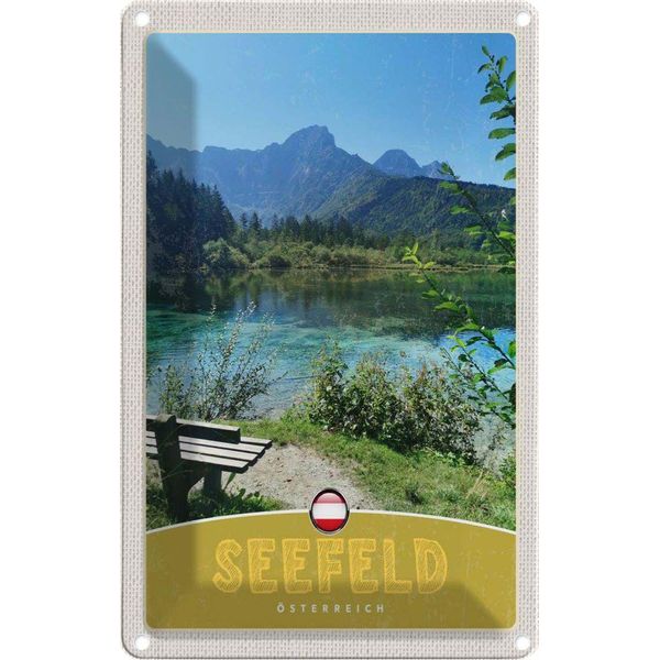 Vianmo Insegna Di Latta 18X12 Cm Seefeld ÖSterreich Wald Wanderung-image