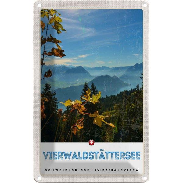 Vianmo Insegna Di Latta 30X20 Cm VierwaldstäTtersee Wanderung Natur-image
