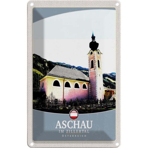 Vianmo Insegna Di Latta 18X12 Cm Aschau Im Zillertal ÖSterreich Kirche-image