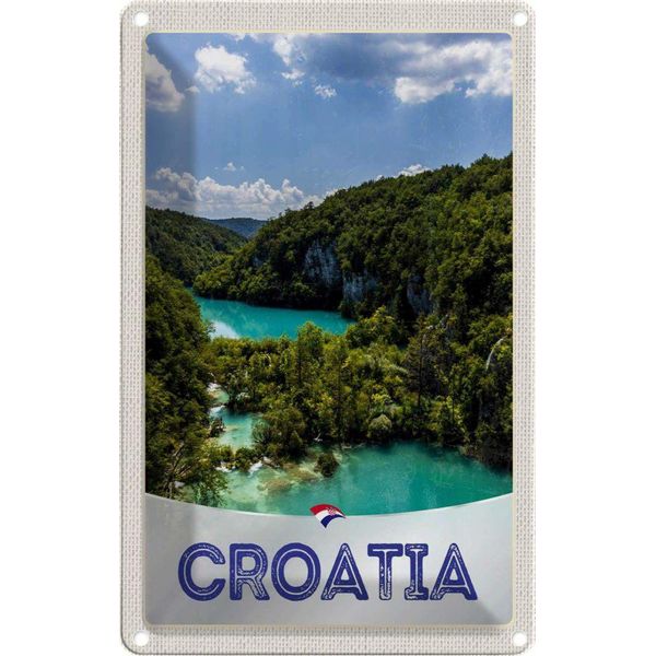 Vianmo Insegna Di Latta 18X12 Cm Kroatien Meer Naturberge-image