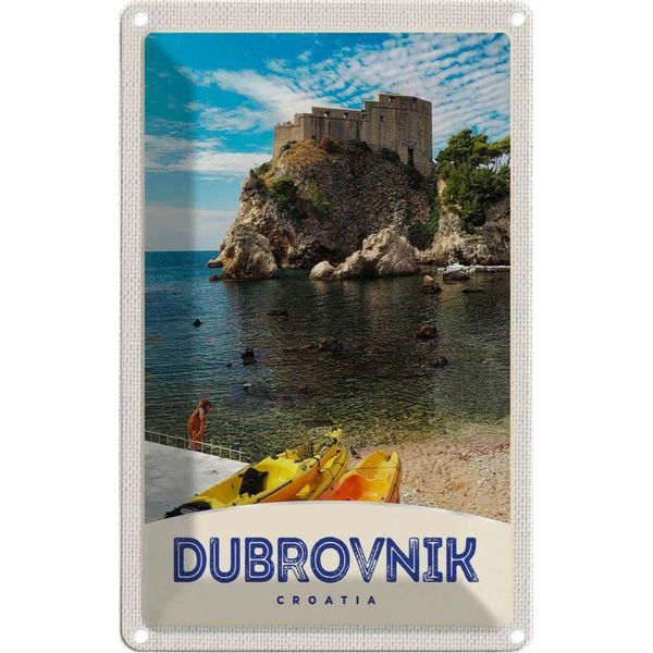 Vianmo Insegna Di Latta 30X20 Cm Debrovnik Kroatien Meer Architektur-image