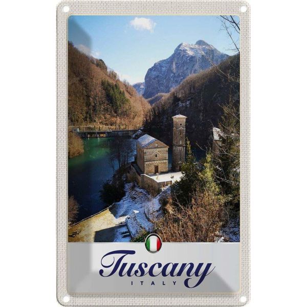 Vianmo Insegna Di Latta 30X20 Cm Toskana Italien Architektur Gebirge-image