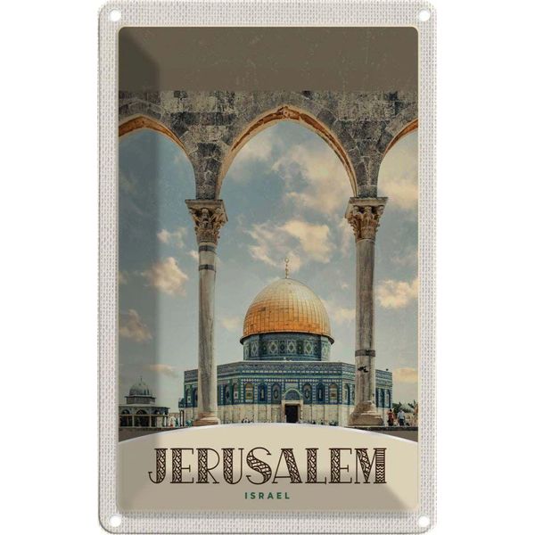Vianmo Insegna Di Latta 18X12 Cm Jerusalem Israel Tempelurlaub-image