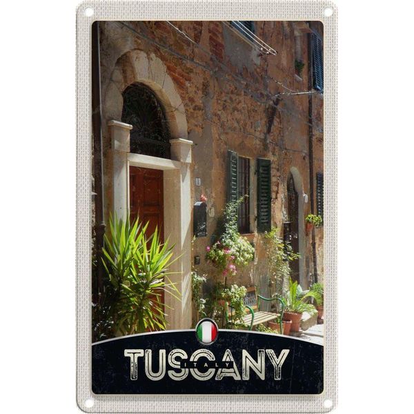 Vianmo Insegna Di Latta 18X12 Cm Toskana Italien GebäUde Natur-image