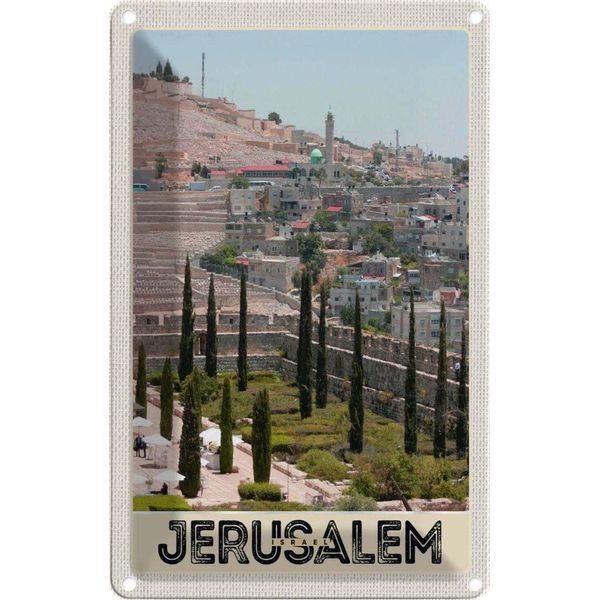 Vianmo Insegna Di Latta 30X20 Cm Jerusalem Israel Stadt Garten-image