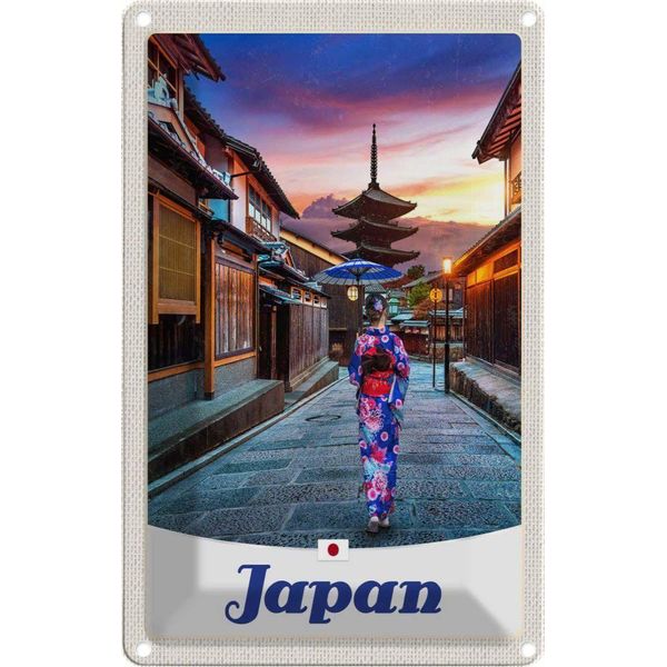 Vianmo Insegna Di Latta 30X20 Cm Japan Asien Japanerin Tradition-image