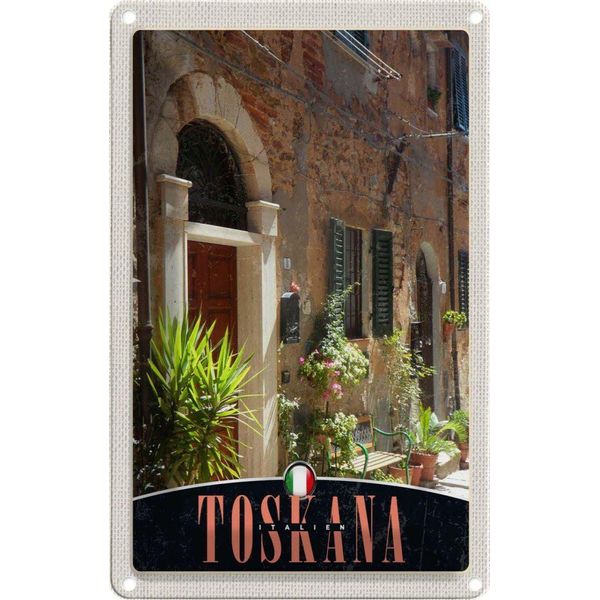 Vianmo Insegna Di Latta 18X12 Cm Toskana Italien GebäUde Natur-image